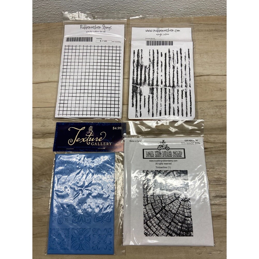Set Of 4 Mixed Brands Rubber Stamps